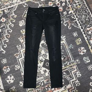 Distressed Black Denim Jeggings